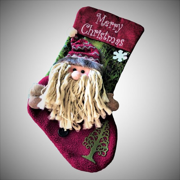 Other - Traditional Christmas Stocking Design Mixed-media Multi-textured  New